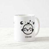 幸せなひよこ - かわいい鳥の線画" コーヒーマグカップ (正面右)