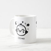 幸せなひよこ - かわいい鳥の線画" コーヒーマグカップ (正面左)