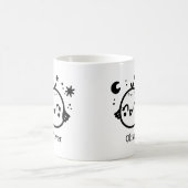 幸せなひよこ - かわいい鳥の線画" コーヒーマグカップ (中央)