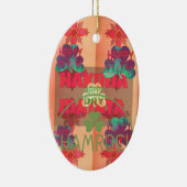 幸せなまま 笑顔で聖パトリックの祝日を ハクナ・マタ セラミックオーナメント (右)