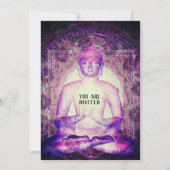 幸せなめい想の紫色の仏 招待状 (裏面)