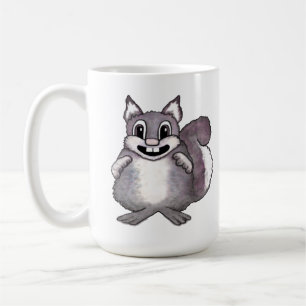 幸せなりすまのキャラクターイラスト コーヒーマグカップ