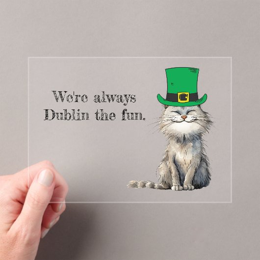 幸せなアイルランドの猫 アクリル招待状 (インサイチュ (ポータブル))