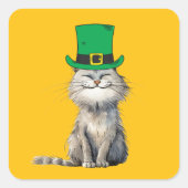 幸せなアイルランドの猫 スクエアシール (正面)