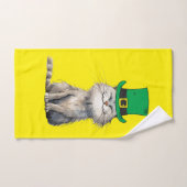 幸せなアイルランドの猫 ハンドタオル (ハンドタオル)