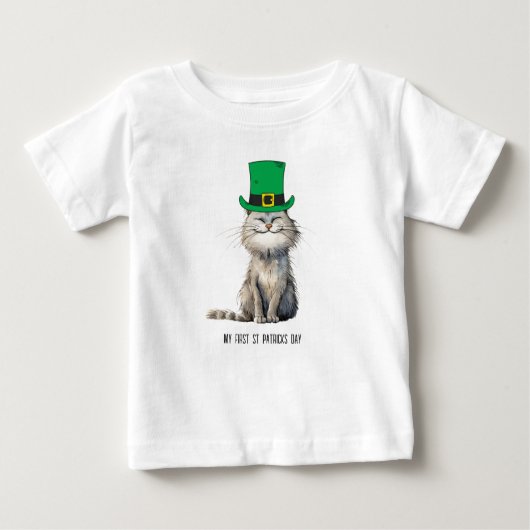 幸せなアイルランドの猫 ベビーTシャツ (正面)