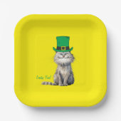 幸せなアイルランドの猫 ペーパープレート (正面)