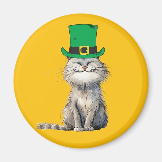 幸せなアイルランドの猫 マグネット (正面)