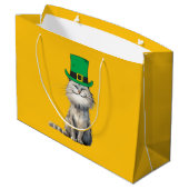 幸せなアイルランドの猫 ラージペーパーバッグ (裏面アングル)