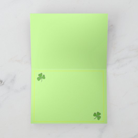 幸せなアイルランド人のイースター紫色の挨拶状 シーズンカード (内部)