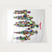 幸せなアウトテープストリー タペストリー (正面(横))