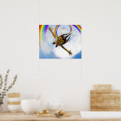 幸せなアフリカ系アメリカ人の女の子 ポスター (キッチン)