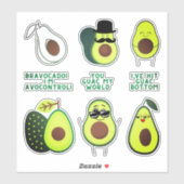 幸せなアボカド – アボカドファミリー – アボカド語 シール (シート)