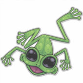 幸せなアマガエル シール (正面)