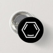 幸せなアレーン(独身の、白い) 缶バッジ (正面&裏面)