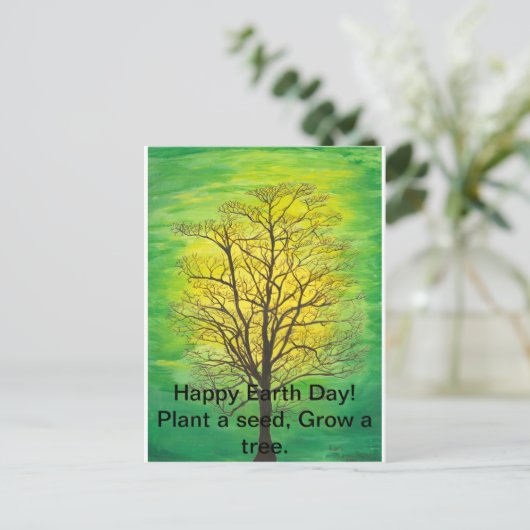 幸せなアースデーの郵便はがき ポストカード (スタンド正面)