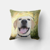 幸せなイエロー・ラブラドール・レトリーバー クッション (裏面)