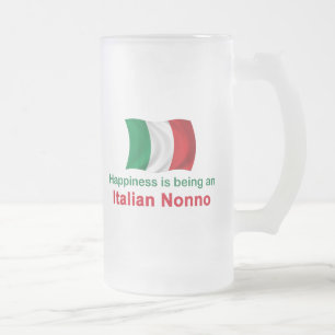 幸せなイタリア語Nonno フロストグラスビールジョッキ