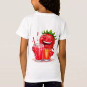 幸せなイチゴのキャラクター Tシャツ (裏面)