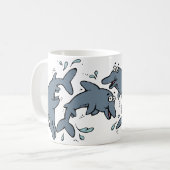 幸せなイルカのマグ コーヒーマグカップ (正面左)