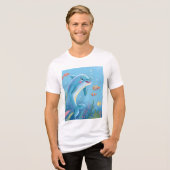 幸せなイルカの瞬間 トライブレンドTシャツ (正面全面)