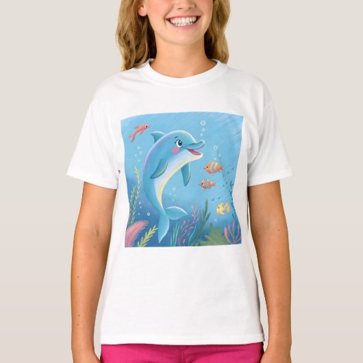 幸せなイルカの瞬間 Tシャツ (正面)