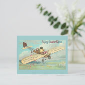 幸せなイースター潮罰金のヴィンテージのひよこのパイロット シーズンポストカード (スタンド正面)