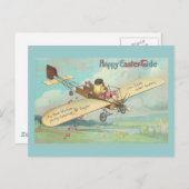 幸せなイースター潮罰金のヴィンテージのひよこのパイロット シーズンポストカード (正面/裏面)