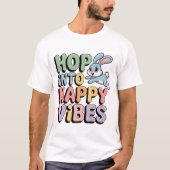 幸せなイースター・バニーTシャツ 可愛いウサギ Tシャツ (正面)