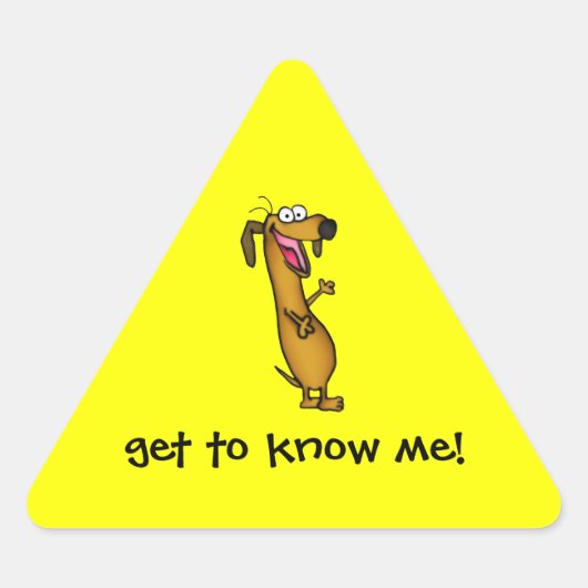 幸せなウインナソーセージのステッカー 三角形シール (正面)