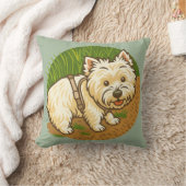 幸せなウェスティーと自然の小道 クッション (ブランケット)