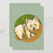 幸せなウェスティーと自然の小道 招待状 (正面/裏面)