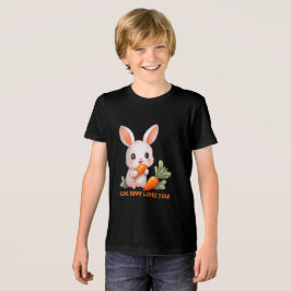 幸せなウサギとニンジン トライブレンドTシャツ