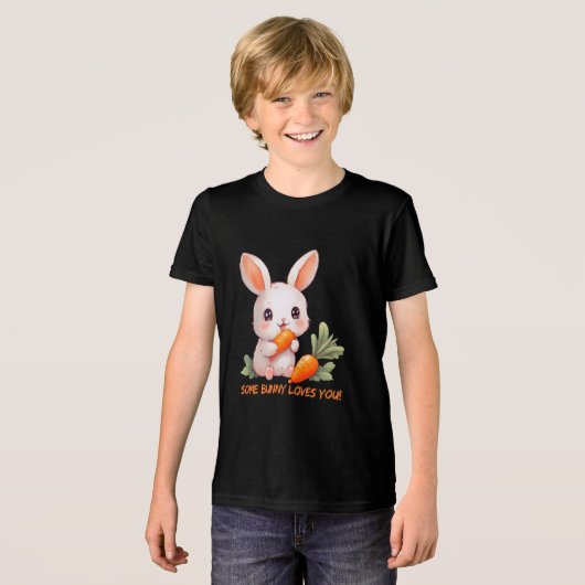 幸せなウサギとニンジン トライブレンドＴシャツ (正面全面)