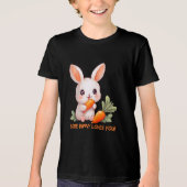 幸せなウサギとニンジン トライブレンドＴシャツ (正面)