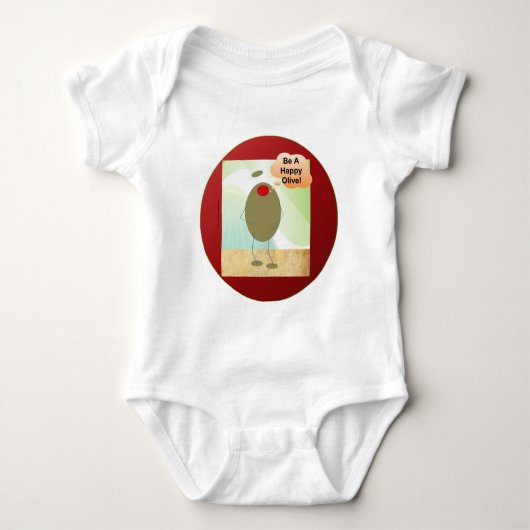 幸せなオリーブ ベビーボディスーツ (正面)
