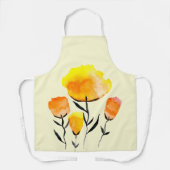幸せなオレンジと黄色の花 エプロン (正面)