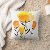 幸せなオレンジと黄色の花 クッション (ブランケット)