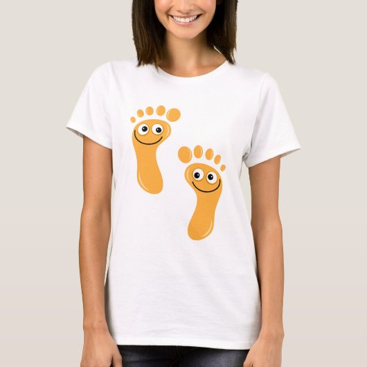 幸せなオレンジ足 Tシャツ (正面)