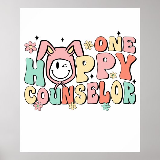 幸せなカウンセラー1人、レトロ、ヴィンテージ ポスター (正面)