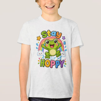 幸せなカエルに乾杯 | かわいい幸せなカエルのキャラクターデザイン トライブレンドTシャツ
