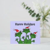 幸せなカエルのクリスマスの漫画 シーズンポストカード (スタンド正面)