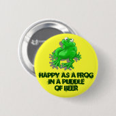 幸せなカエル 缶バッジ (正面&裏面)