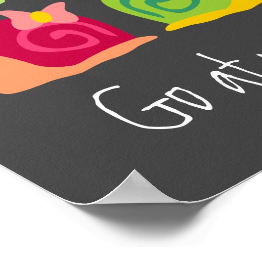 幸せなカタツムリかわいいカタツムリは自分のペースを持っている ポスター (角)