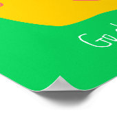 幸せなカタツムリかわいいカタツムリは自分のペースを持っている ポスター (角)