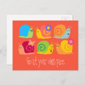 幸せなカタツムリかわいいカタツムリは自分のペースを持っている ポストカード (正面/裏面)