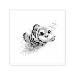 幸せなカッコウアカイロメバル 熱帯海の生物イラスト セルフインキングスタンプ
