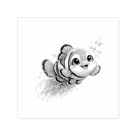 幸せなカッコウアカイロメバル 熱帯海の生物イラスト セルフインキングスタンプ (デザイン)