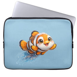 幸せなカッコウアカイロメバル 熱帯海の生物イラスト ラップトップスリーブ