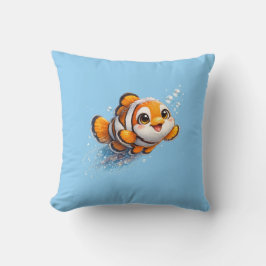 幸せなカッコウアカ clownfish 熱帯海洋生物イラスト クッション